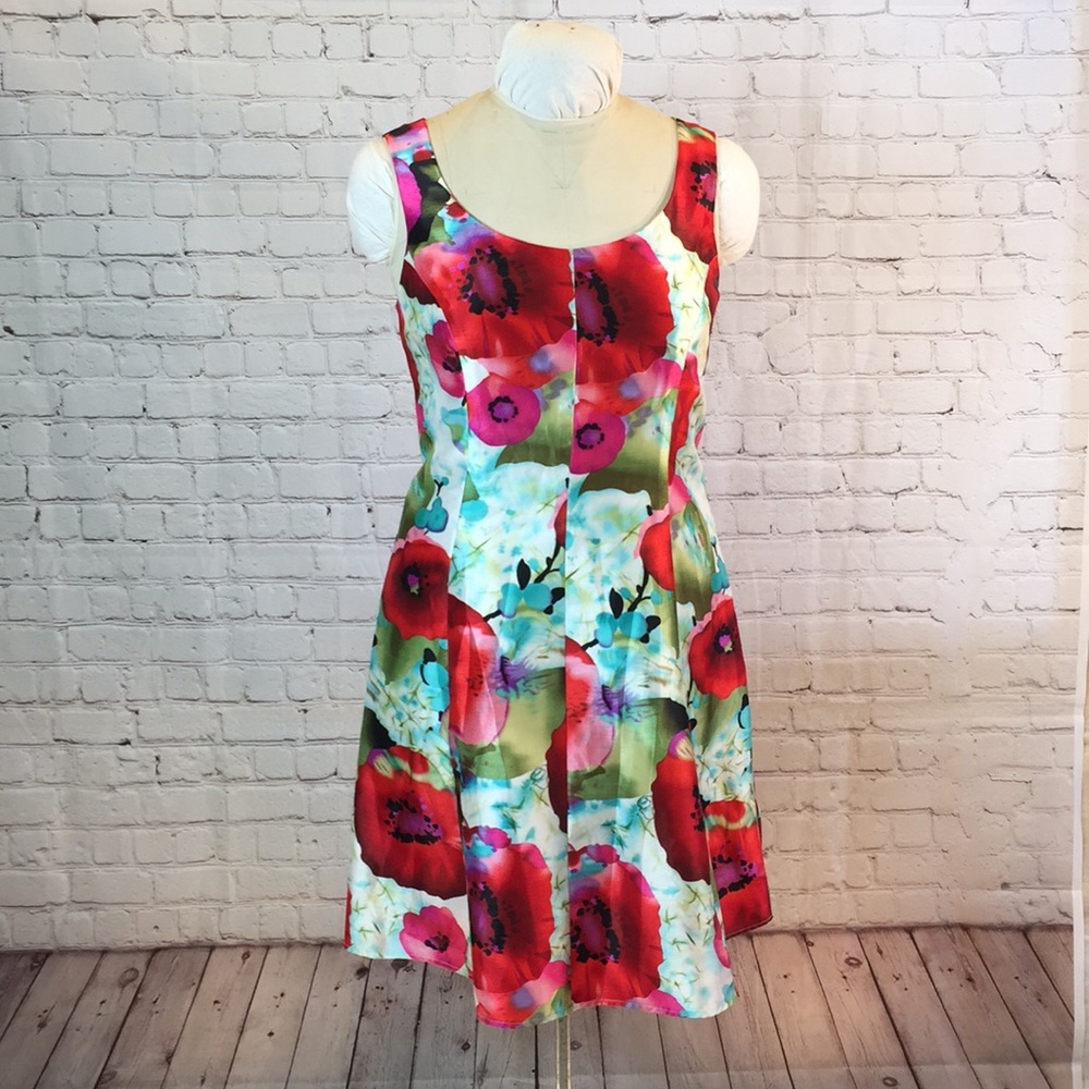Tiana B. Dress Floral Pattern Sleeveless A-line Knee Length Size 10
